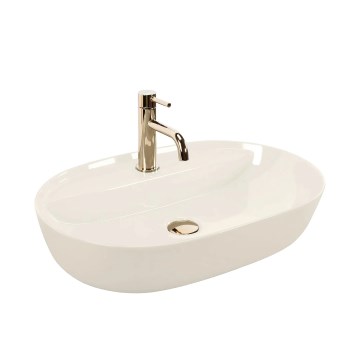 REA-U4589 - Lavatório de bancada AURA 41x61 cm cerâmica/creme brilhante