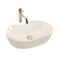 REA-U4591 - Lavatório de bancada LISA 35x49 cm cerâmica/brilhante creme