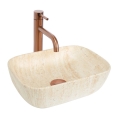 REA-U4700 - Lavatório de bancada BELINDA MINI 25x36 cm cerâmica/bege/imitação de pedra