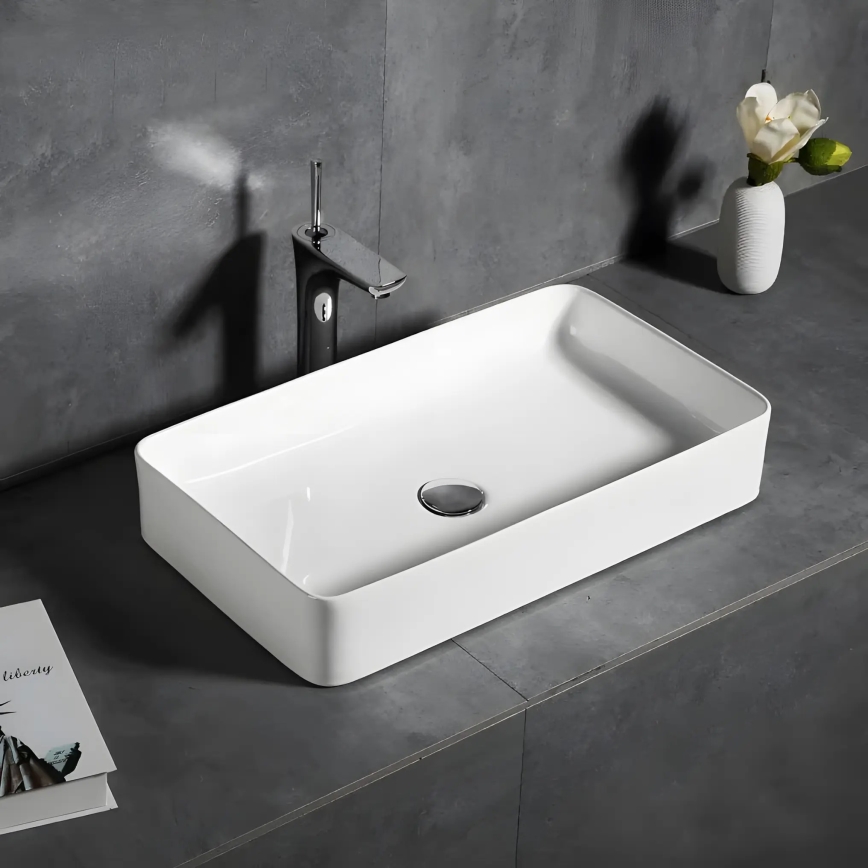 REA-U4800 - Lavatório de bancada DENIS 35x61,5 cm cerâmica/branco brilhante