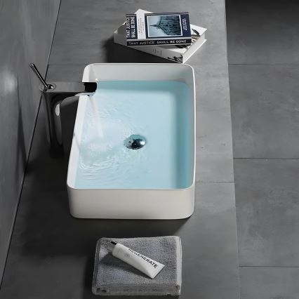 REA-U4800 - Lavatório de bancada DENIS 35x61,5 cm cerâmica/branco brilhante