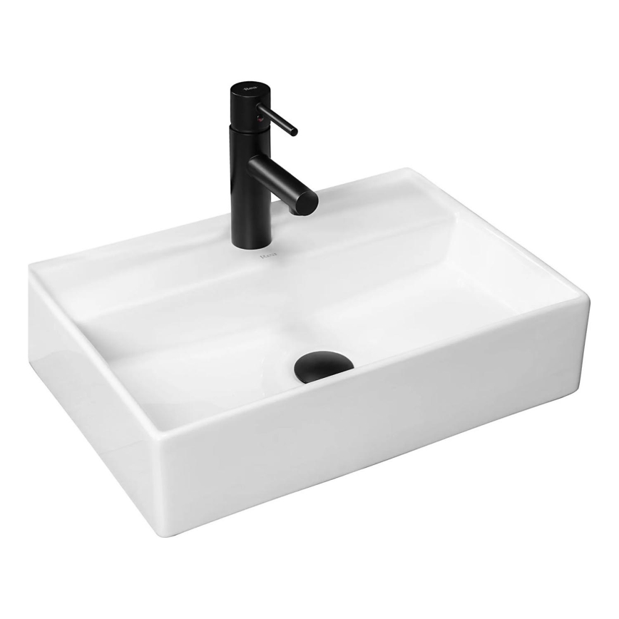 REA-U5000 - Lavatório de bancada VALERIA 35,5 x 50,5 cm, cerâmica/branco brilhante