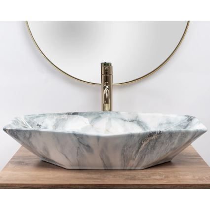 REA-U5602 - Lavatório de sobrepor VEGAS 37x57 cm cerâmica/imitação de pedra