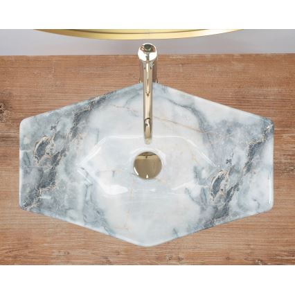 REA-U5602 - Lavatório de sobrepor VEGAS 37x57 cm cerâmica/imitação de pedra