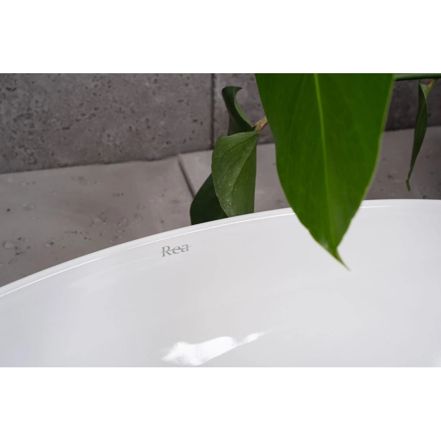 REA-U5660 - Lavatório de bancada MAYA 39x60 cm cerâmica/branco brilhante