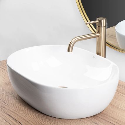 REA-U6022 - Lavatório para bancada LISA 35x49 cm cerâmica/branco brilhante