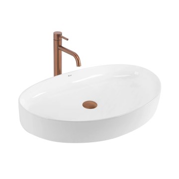REA-U6371 - Lavatório de bancada JOANA 40,5x65,5 cm cerâmica/branco brilhante