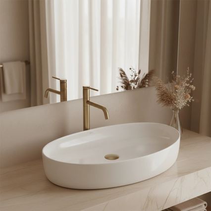 REA-U6371 - Lavatório de bancada JOANA 40,5x65,5 cm cerâmica/branco brilhante