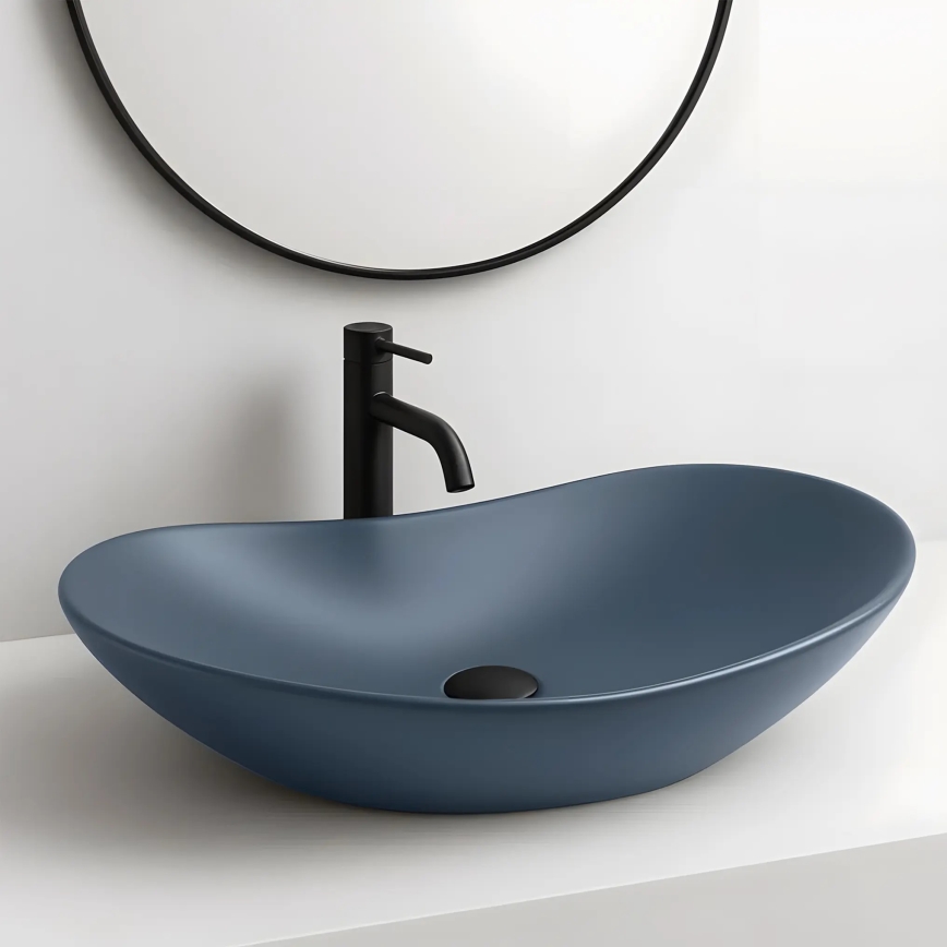 REA-U6373 - Lavatório de bancada ROYAL 35,5x61,5 cm cerâmica/azul