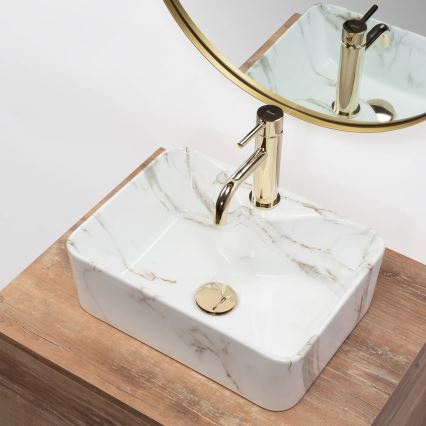 REA-U6504 - Lavatório de bancada KELLY MINI 31x41 cm cerâmica/imitação de pedra