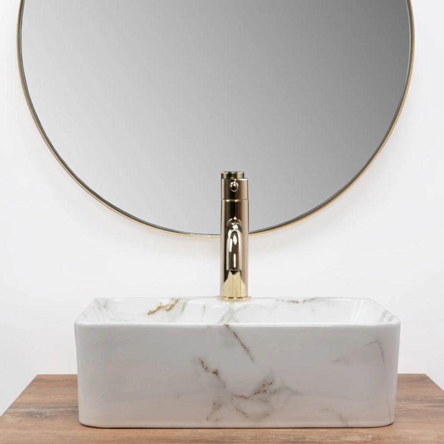 REA-U6504 - Lavatório de bancada KELLY MINI 31x41 cm cerâmica/imitação de pedra