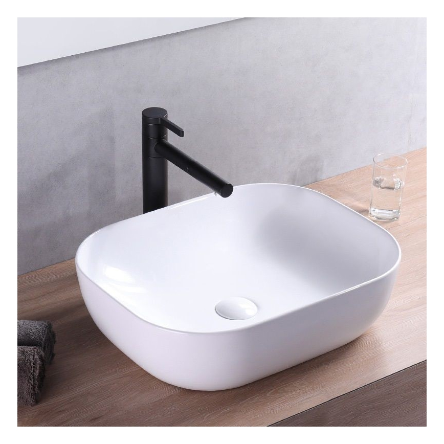 REA-U6521 - Lavatório para bancada BELINDA 33,5x46,5 cm cerâmica/branco brilhante