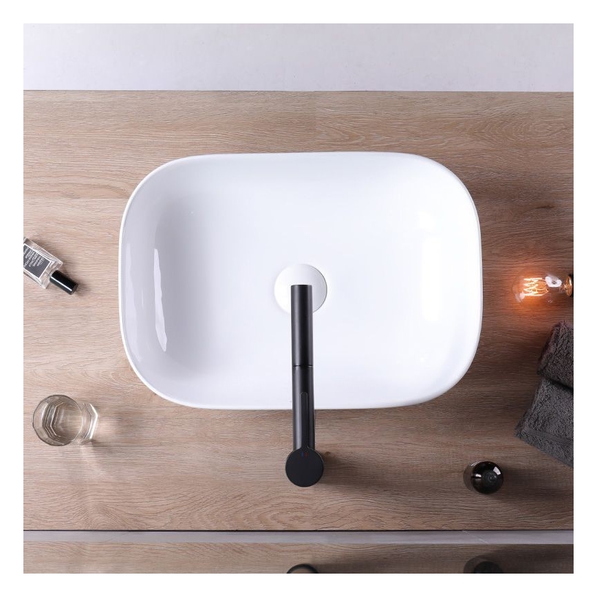 REA-U6521 - Lavatório para bancada BELINDA 33,5x46,5 cm cerâmica/branco brilhante