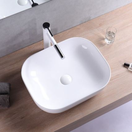 REA-U6521 - Lavatório para bancada BELINDA 33,5x46,5 cm cerâmica/branco brilhante