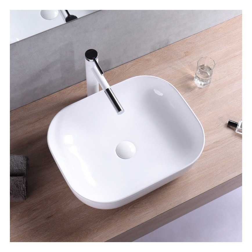 REA-U6521 - Lavatório para bancada BELINDA 33,5x46,5 cm cerâmica/branco brilhante