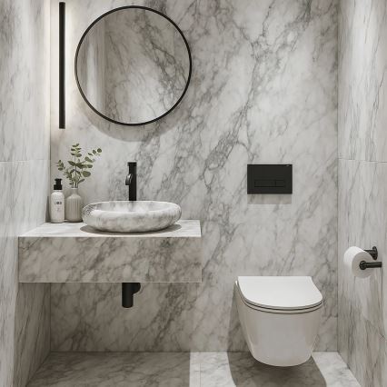 REA-U6651 - Lavatório de bancada ROXY 31x49 cm cerâmica/cinzento/efeito pedra