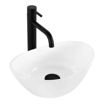 REA-U6803 - Lavatório para bancada KATE 24,5 x 36,5 cm cerâmica/branco brilhante