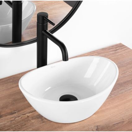 REA-U6803 - Lavatório para bancada KATE 24,5 x 36,5 cm cerâmica/branco brilhante