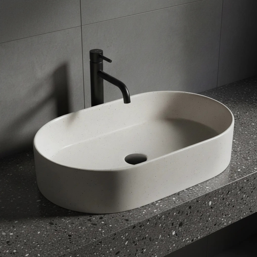 REA-U7341 - Lavatório de bancada NADIA 38,5x61 cm cerâmica/creme