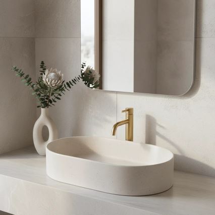REA-U7341 - Lavatório de bancada NADIA 38,5x61 cm cerâmica/creme
