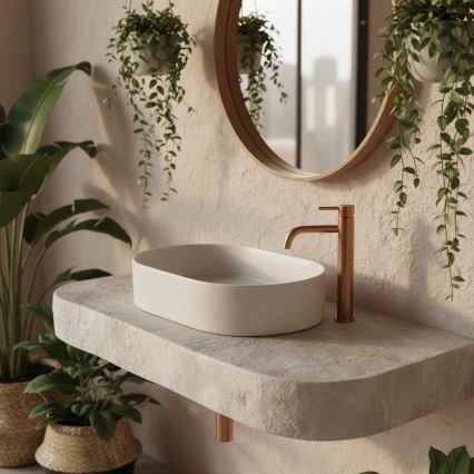 REA-U7341 - Lavatório de bancada NADIA 38,5x61 cm cerâmica/creme