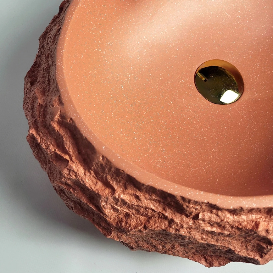 REA-U7349 - Lavatório de sobrepor MIKA 38x50 cm laranja/imitação de pedra