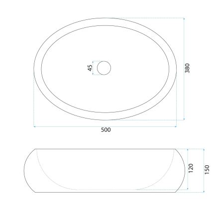 REA-U7349 - Lavatório de sobrepor MIKA 38x50 cm laranja/imitação de pedra