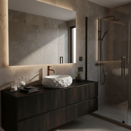 REA-U7350 - Lavatório de bancada MIKA 38x50 cm branco/imitação de pedra