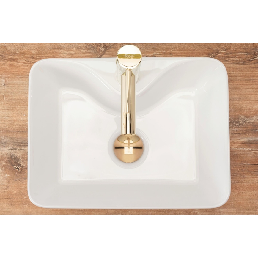 REA-U8196 - Lavatório de bancada KELLY MINI 31x41 cm cerâmica/branco brilhante