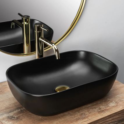 REA-U8470 - Lavatório de bancada BELINDA 33,5x46,5 cm cerâmica/preto fosco