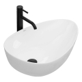 REA-U8536 - Lavatório sobre bancada GRETA 39x56 cm cerâmica/branco brilhante