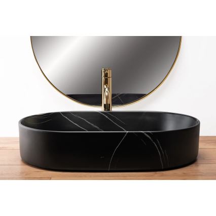 REA-U8565 - Lavatório de bancada NADIA 38,5x61 cm cerâmica/preto fosco