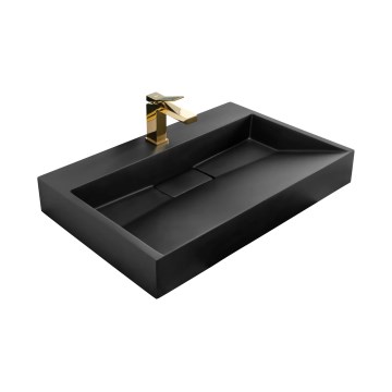 REA-U8802 - Lavatório de bancada GOYA 46x70 cm compósito/preto mate