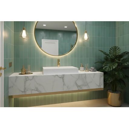 REA-U8900 - Lavatório de bancada GOYA 37x50 cm conglomerado/branco mate