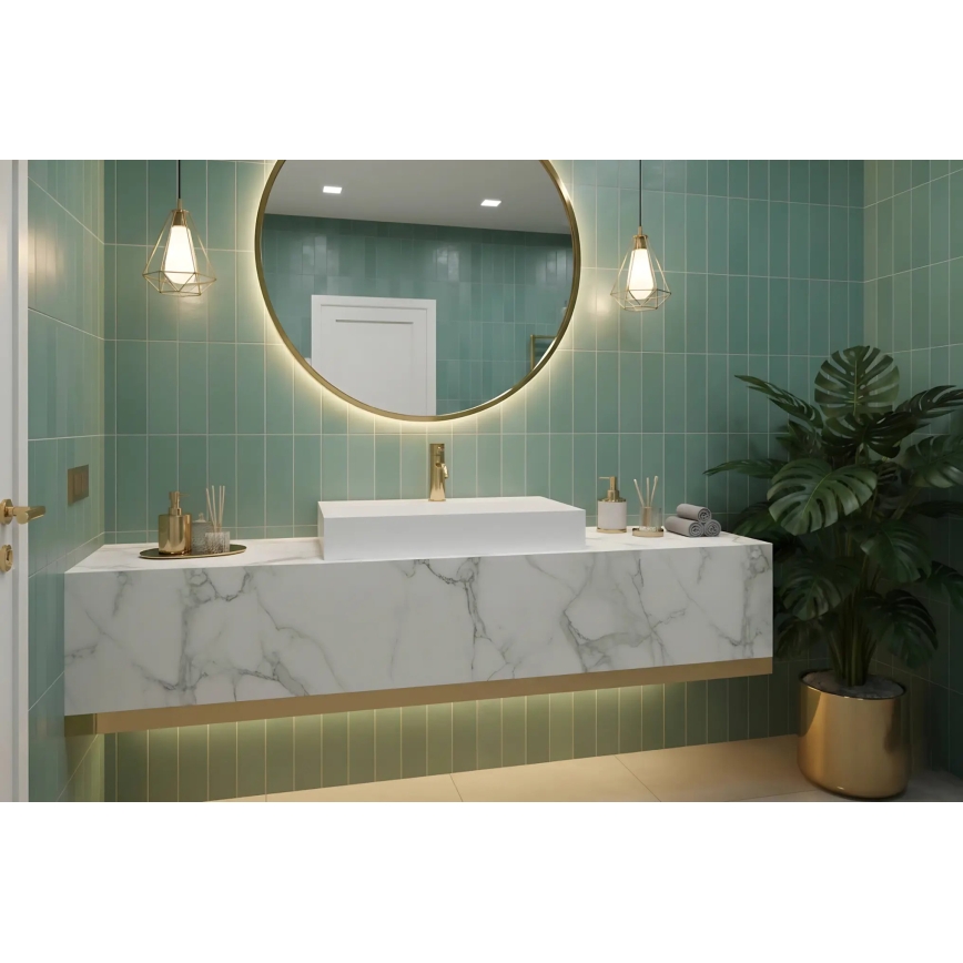 REA-U8900 - Lavatório de bancada GOYA 37x50 cm conglomerado/branco mate