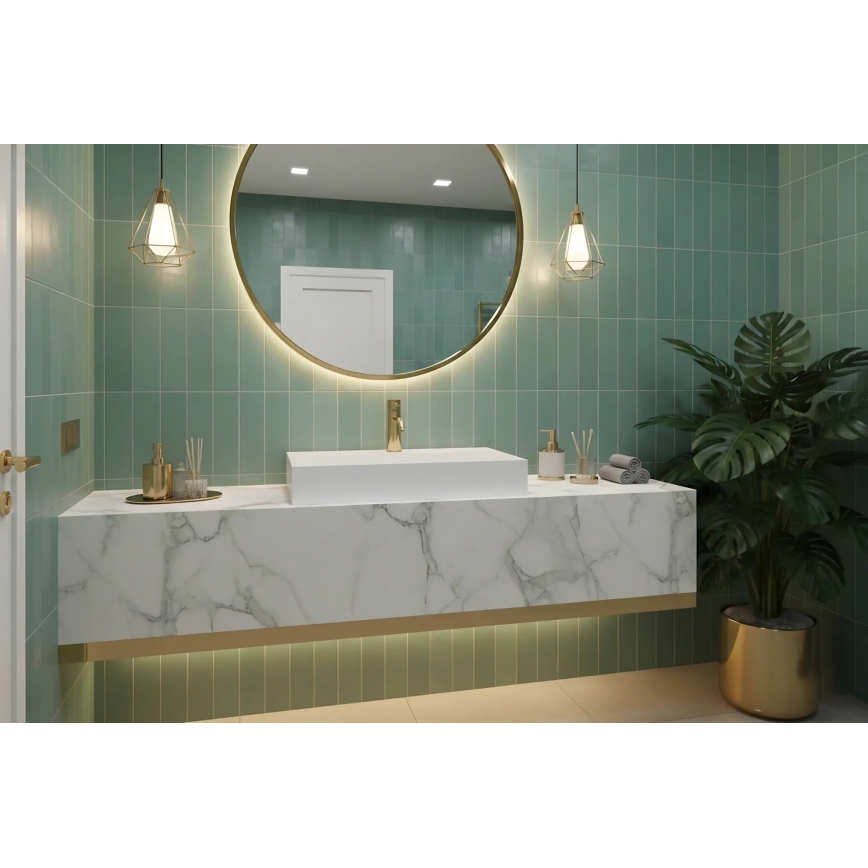 REA-U8901 - Lavatório de bancada GOYA 37x60 cm compósito/branco mate