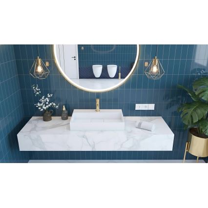 REA-U8901 - Lavatório de bancada GOYA 37x60 cm compósito/branco mate