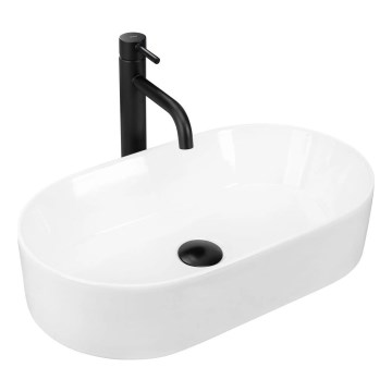 REA-U9108 - Lavatório de bancada LAYLA 30x53 cm cerâmica/branco brilhante