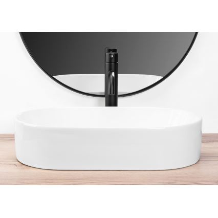 REA-U9108 - Lavatório de bancada LAYLA 30x53 cm cerâmica/branco brilhante