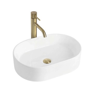 REA-U9249 - Lavatório para bancada NADIA 32x46 cm cerâmica/branco brilhante