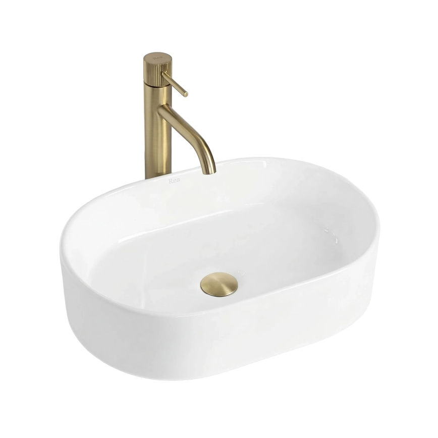 REA-U9249 - Lavatório para bancada NADIA 32x46 cm cerâmica/branco brilhante