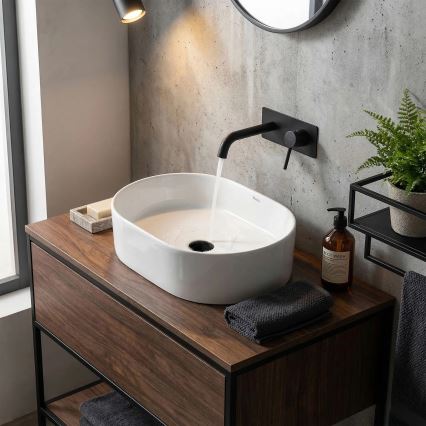 REA-U9249 - Lavatório para bancada NADIA 32x46 cm cerâmica/branco brilhante
