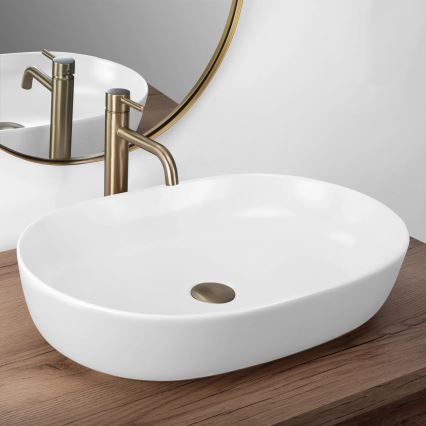 REA-U9653 - Lavatório para bancada CLEO 41x60,5 cm cerâmica/branco mate