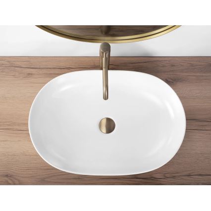 REA-U9653 - Lavatório para bancada CLEO 41x60,5 cm cerâmica/branco mate