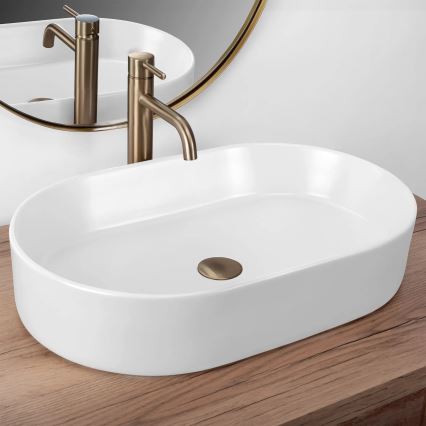 REA-U9657 - Lavatório para bancada NADIA 38,5 x 61 cm, cerâmica/branco mate