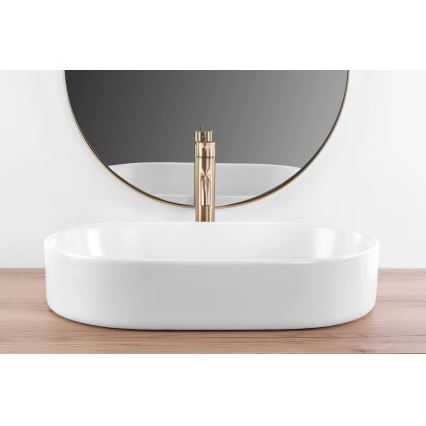 REA-U9657 - Lavatório para bancada NADIA 38,5 x 61 cm, cerâmica/branco mate