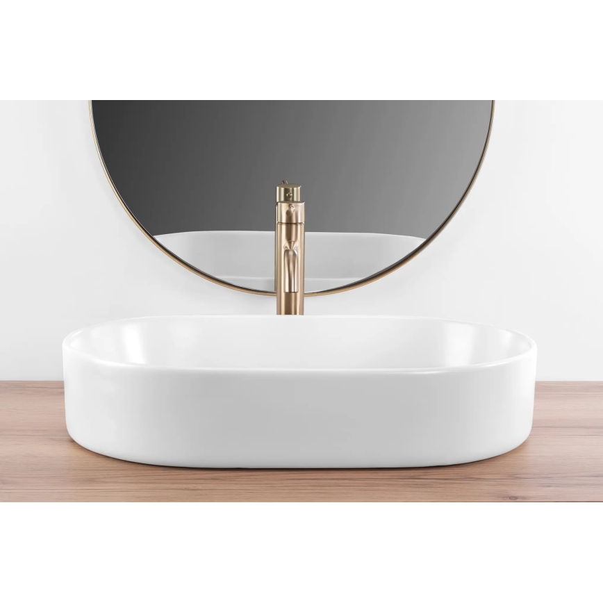 REA-U9657 - Lavatório para bancada NADIA 38,5 x 61 cm, cerâmica/branco mate