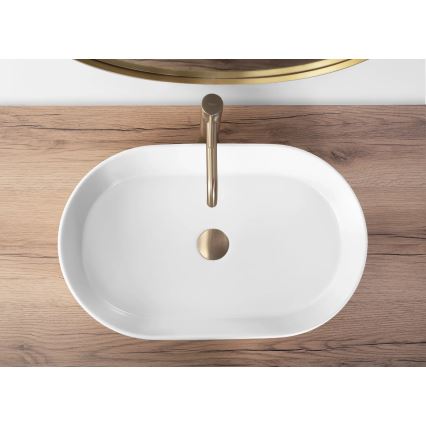 REA-U9657 - Lavatório para bancada NADIA 38,5 x 61 cm, cerâmica/branco mate