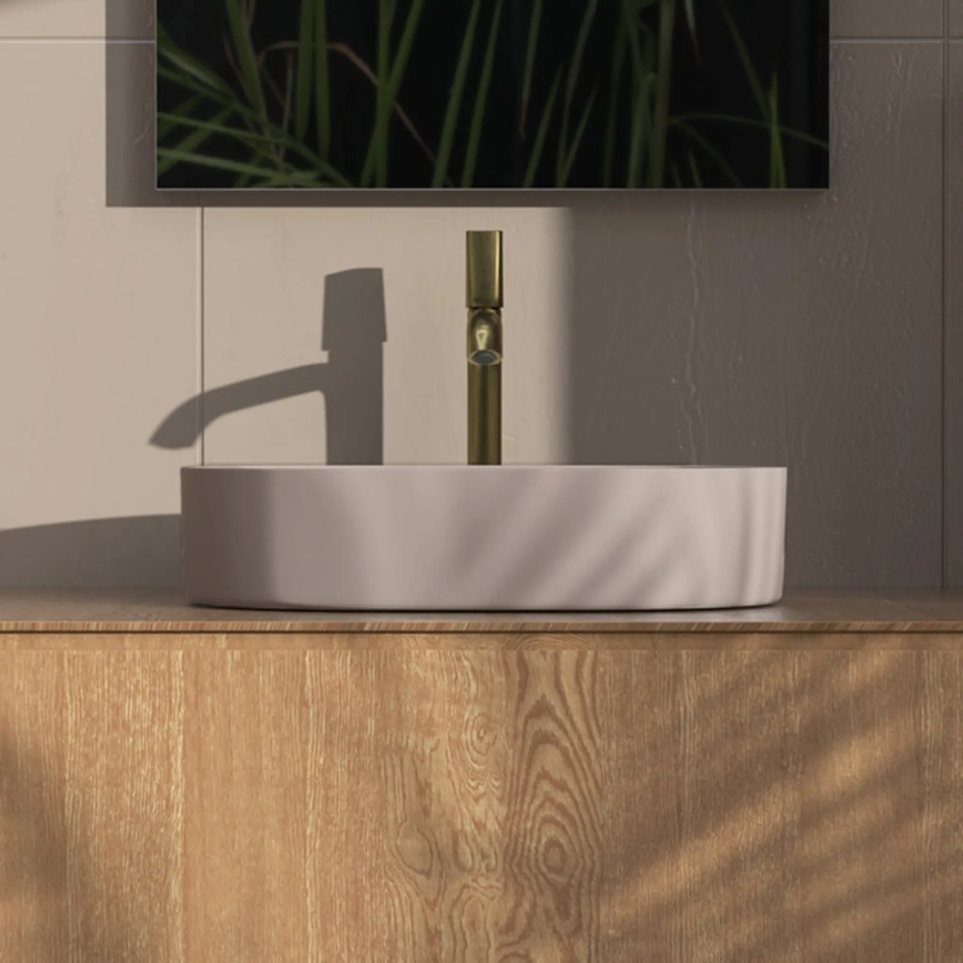 REA-U9661 - Lavatório de bancada NADIA 38,5x61 cm cerâmica/bege