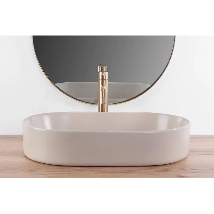 REA-U9661 - Lavatório de bancada NADIA 38,5x61 cm cerâmica/bege